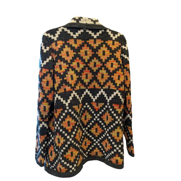 Bass Cardigan Womens Small Southwestern Open Front Boho Geometric Fall Sweater - Picture 10 of 16
